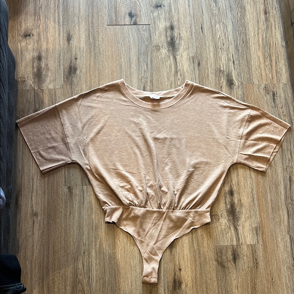 Pink Lily Tan Women's Short Sleeve Body Suit